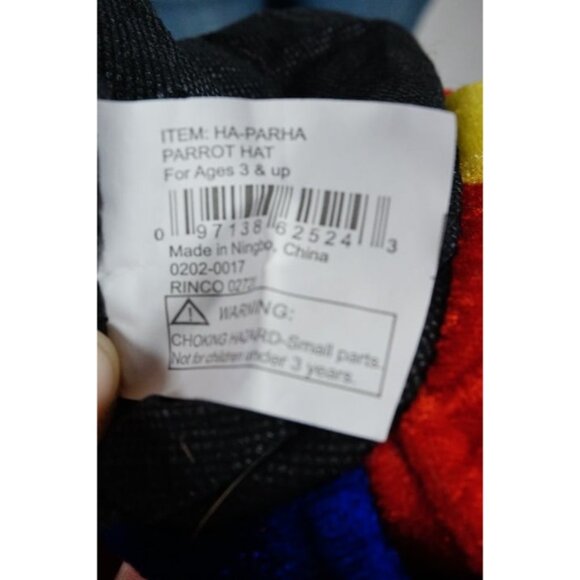 Velvet Plush Parrot Head Hat Costume Jimmy Buffet Party One Size - Picture 7 of 7